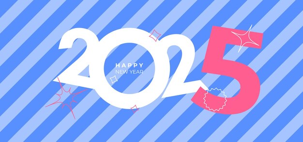 Diseño de portada de 2025 feliz año nuevo portada navideña de estilo Y2k colorida y fácil de recordar feliz año nuevo 2025 fondo de diseño