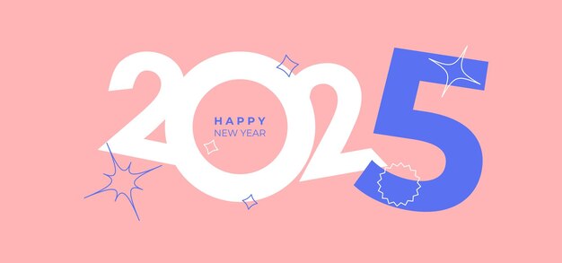 Diseño de portada de 2025 feliz año nuevo tipografía fuerte colorida y fácil de recordar feliz año nuevo 2025 cartel de diseño