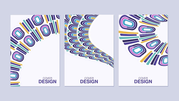 Diseño de portada abstracta de ondas mínimas coloridas