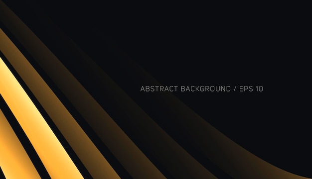 Diseño de portada abstracto con textura de rayas doradas que se mezclan en el cartel oscuro lujo elegante