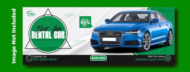 Diseño de la portada del anuncio de alquiler de automóviles