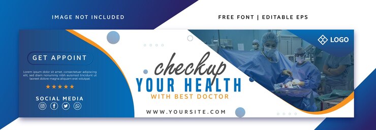 Diseño de portada de banner de LinkedIn para médicos