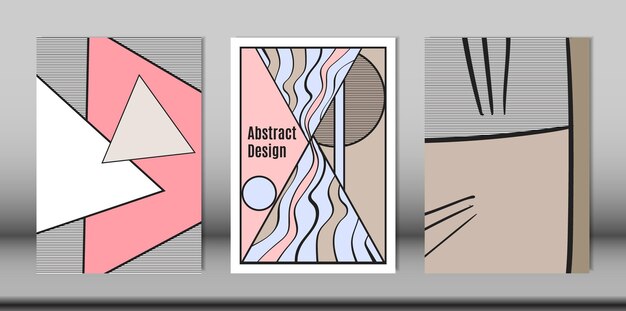 Diseño de portada de bauhaus formas geométricas abstractas