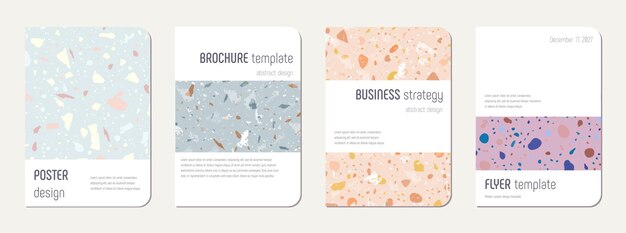 Diseño de la portada del bloc de notas Terrazzo abstract