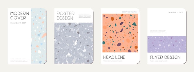 Diseño de la portada del bloc de notas Terrazzo abstract