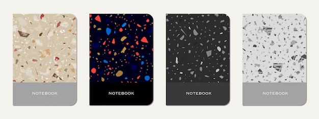 Diseño de la portada del bloc de notas Terrazzo abstract