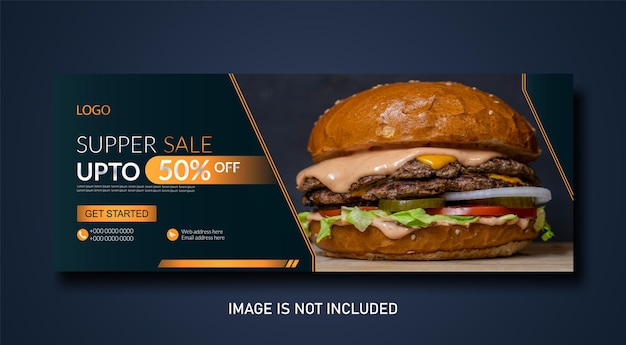 Vector diseño de la portada de burger en facebook