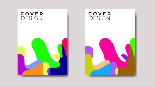 Diseño de portada colorido abstracto para libros y revistas