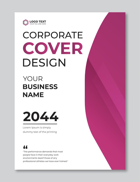 Diseño de portada corporativa Púrpura 3D