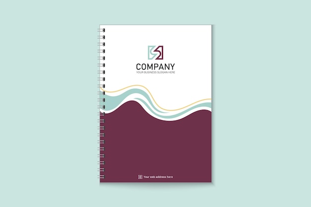 diseño de portada de cuaderno azul de negocios moderno color café