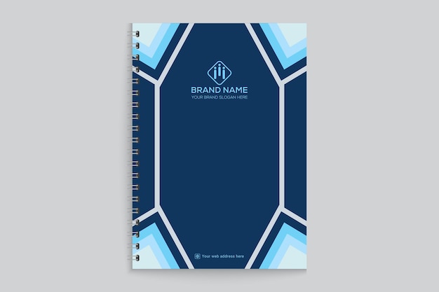 Diseño de la portada del cuaderno azul y negro