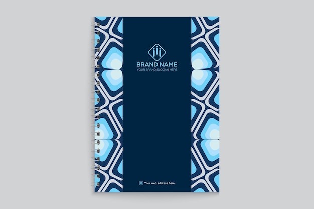 Diseño de la portada del cuaderno azul y negro