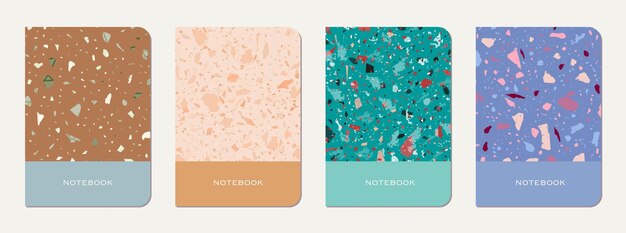 Diseño de la portada del cuaderno Terrazzo abstract