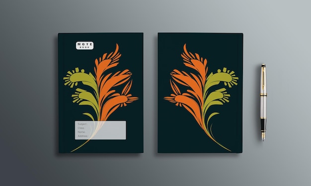 diseño de la portada de un cuaderno vectorial o de un libro de ejercicios