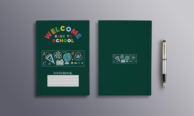 diseño de la portada de un cuaderno vectorial o de un libro de ejercicios