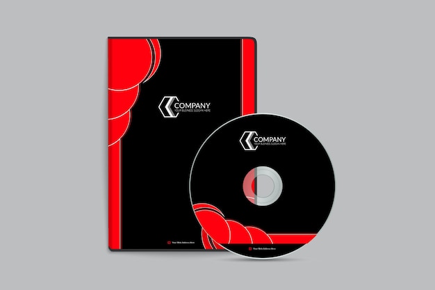 Diseño de portada de DVD de negocios elegante rojo