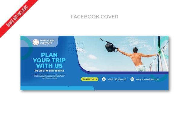 Vector diseño de portada de facebook para agencia de viajes