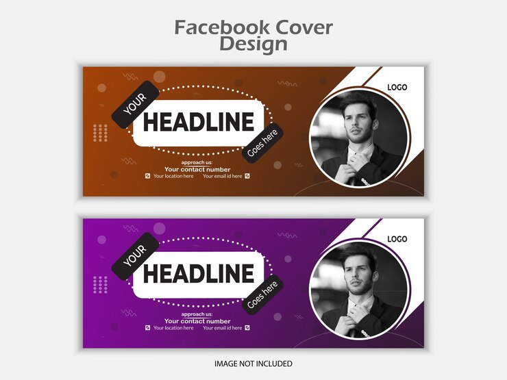 diseño de portada de Facebook de color degradado estándar