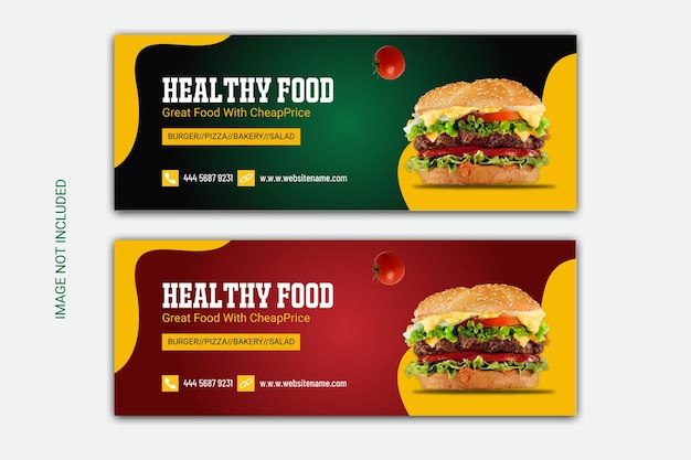Diseño de portada de Facebook de comida
