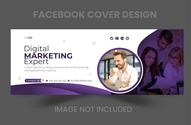 Un diseño de portada de facebook para un experto en marketing de facebook