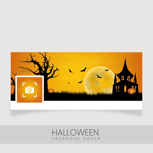 Diseño de portada de facebook de feliz halloween