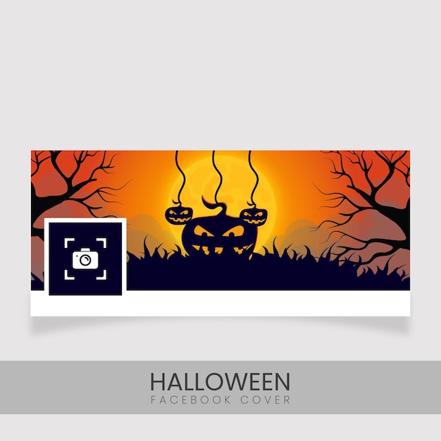 Diseño de portada de facebook de halloween con calabaza