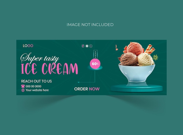Diseño de la portada de Facebook del helado