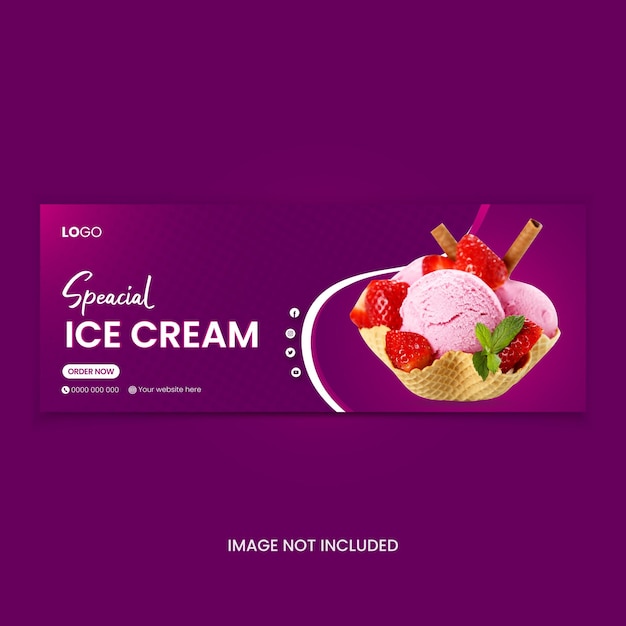 DISEÑO DE PORTADA DE FACEBOOK DE HELADO