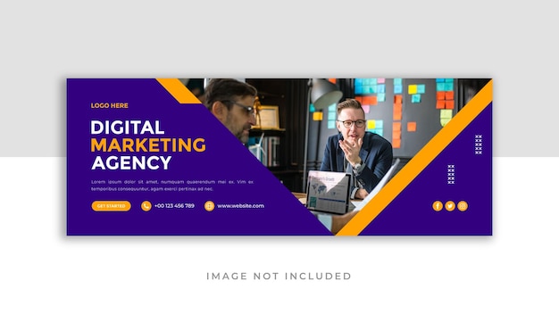 Diseño de portada de facebook de marketing digital y plantilla de banner web