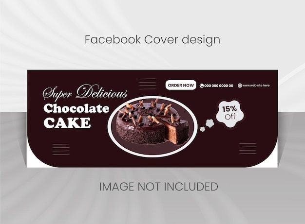 Diseño de portada de Facebook para un pastel.