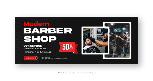 El diseño de la portada de Facebook de su barbería del vecindario