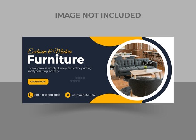 Diseño de portada de FB de muebles creativos