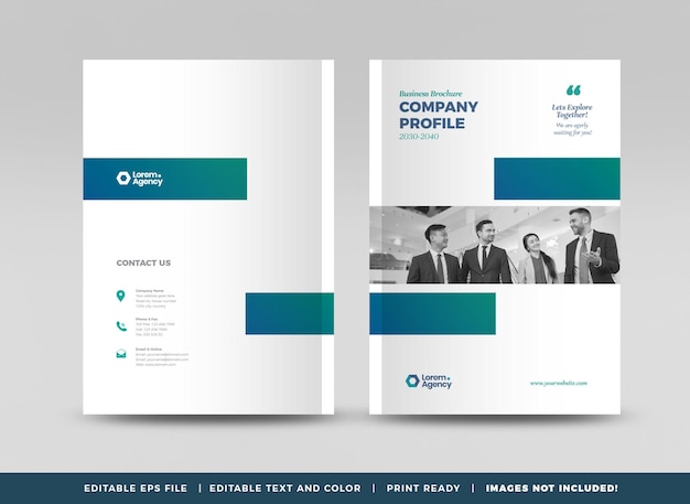 Diseño de portada de folleto comercial o informe anual y portada de perfil de empresa o portada de folleto.