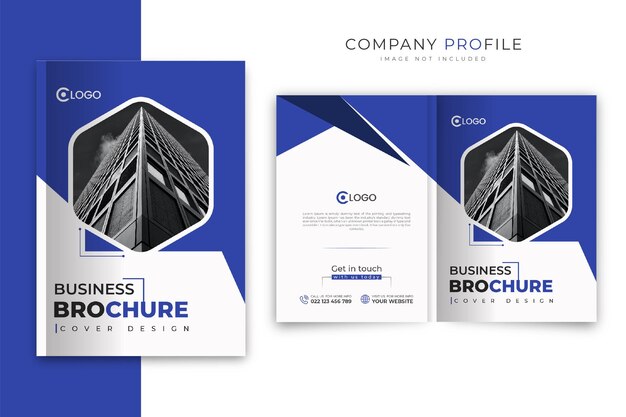 Diseño de portada de folleto comercial o plantilla de perfil de la empresa
