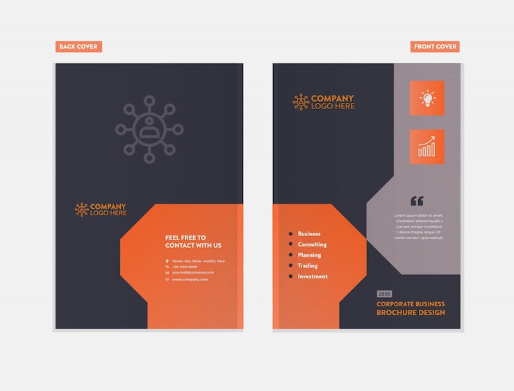 Vector diseño de portada de folleto comercial