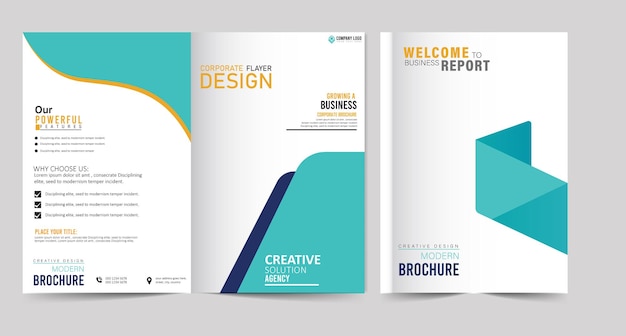 Diseño de portada de folleto creativo con Vector