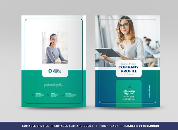 Vector diseño de portada de folleto o informe anual y portada de perfil de la empresa o portada de folleto y catálogo