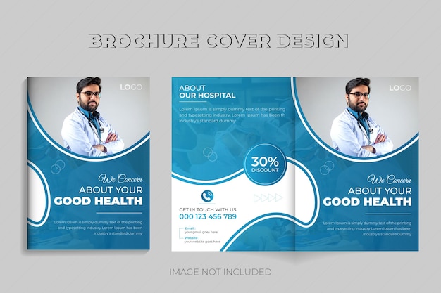 Diseño de portada de folleto plegable de compañía médica de atención médica moderna