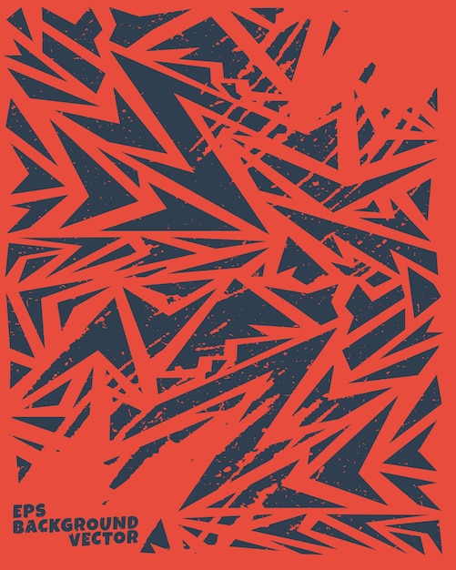 Vector diseño de portada de fondo abstracto en color negro y rojo con efecto grunge