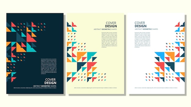 Diseño de portada de formas geométricas planas abstractas