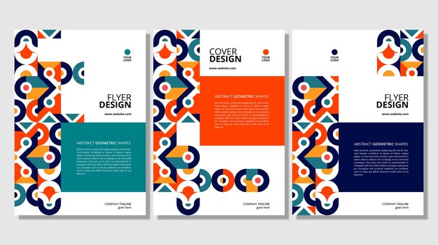 Diseño de portada de formas geométricas planas abstractas