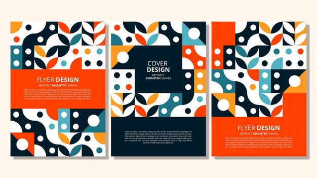 Diseño de portada de formas geométricas planas abstractas