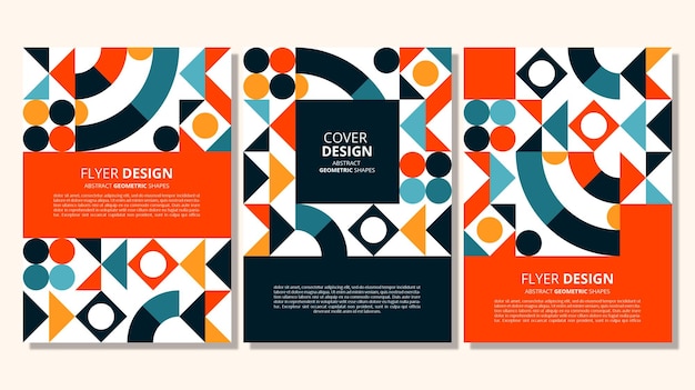 Diseño de portada de formas geométricas planas abstractas