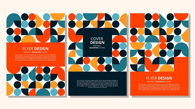 Diseño de portada de formas geométricas planas abstractas