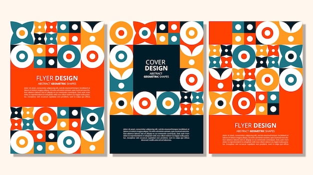 Diseño de portada de formas geométricas planas abstractas