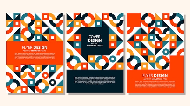 Diseño de portada de formas geométricas planas abstractas