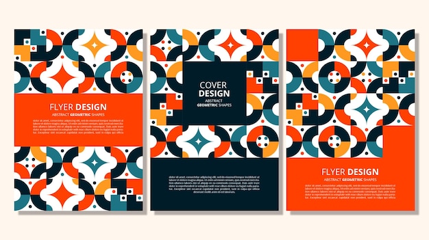Diseño de portada de formas geométricas planas abstractas