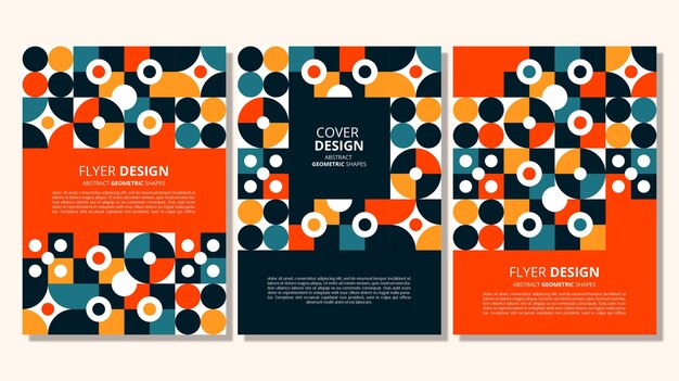 Diseño de portada de formas geométricas planas abstractas