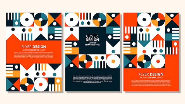 Diseño de portada de formas geométricas planas abstractas