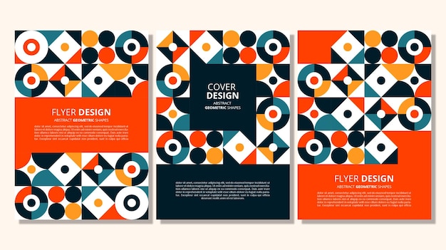 Diseño de portada de formas geométricas planas abstractas